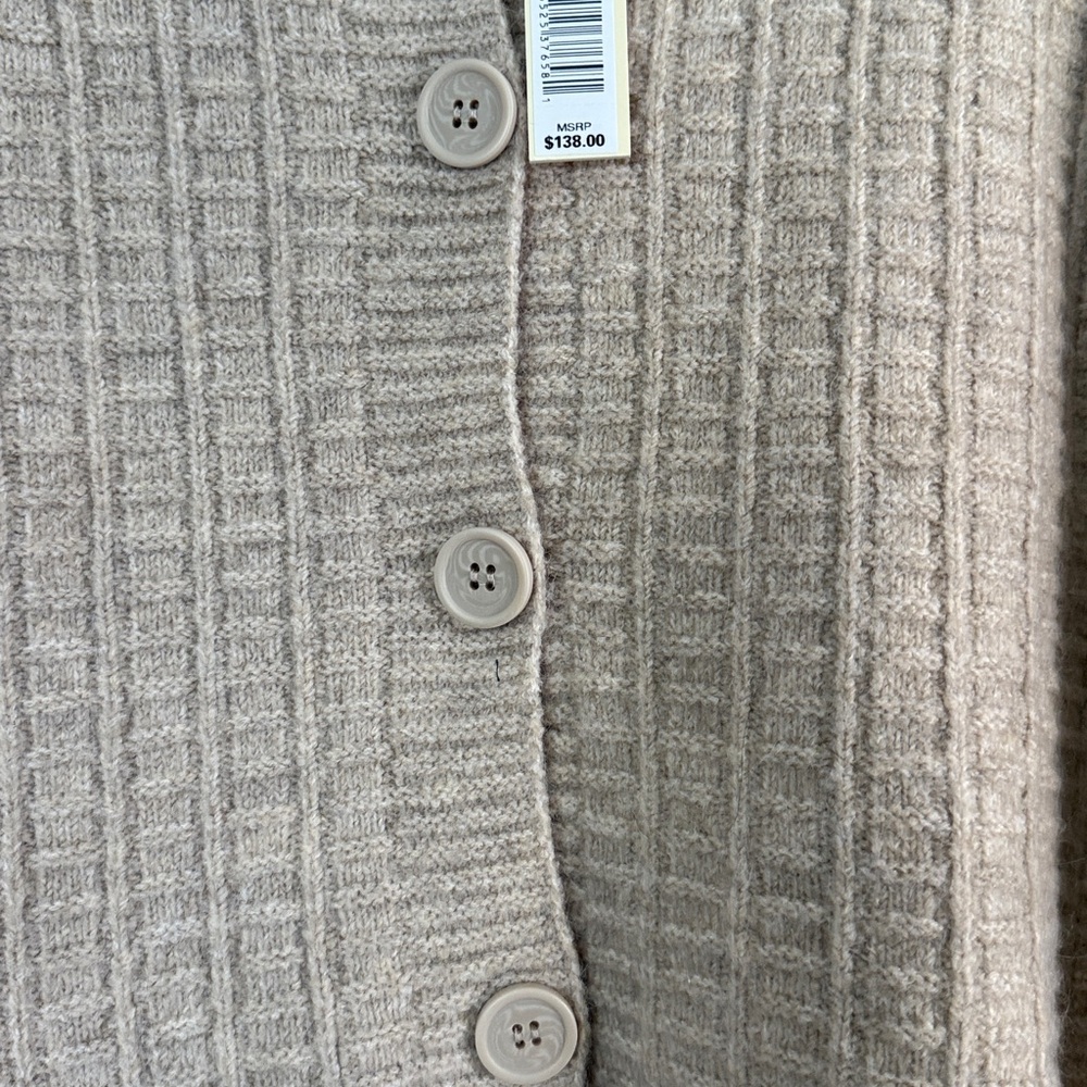 Max Studio Beige Ribbed Cardigan - Picture 5 of 9